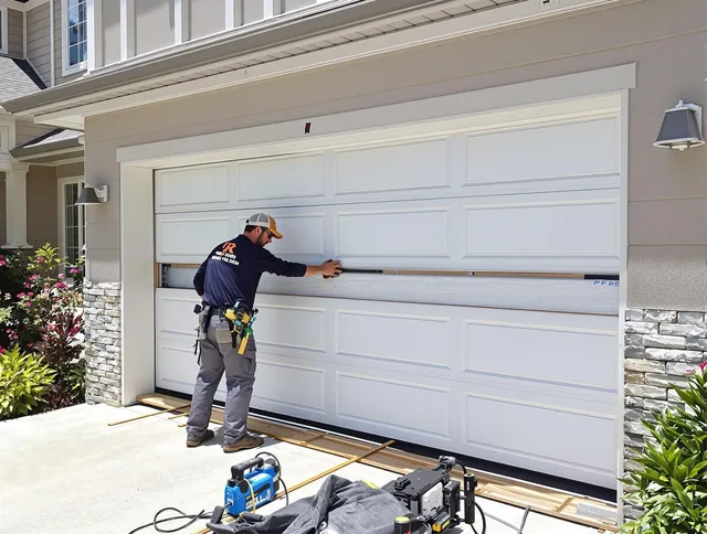 Oxford Garage Door Repair team performing complete garage door replacement at Oxford residence