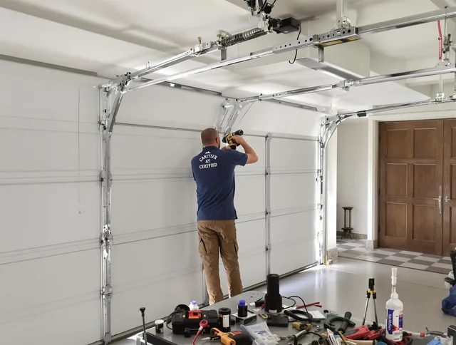 Oxford Garage Door Repair certified technician performing precision garage door repair in Oxford