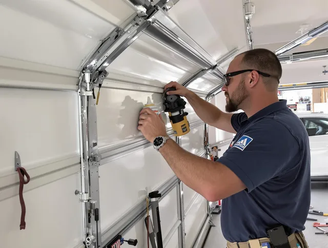 Oxford Garage Door Repair technician quieting a noisy garage door in Oxford