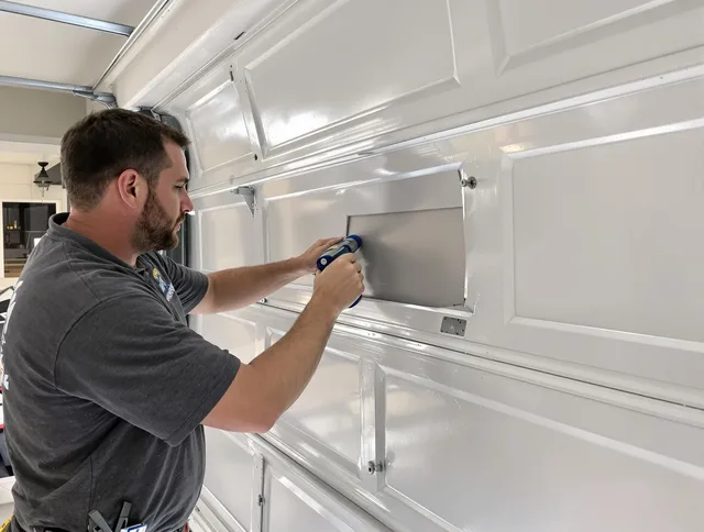 Garage door panel repair by Oxford Garage Door Repair in Oxford